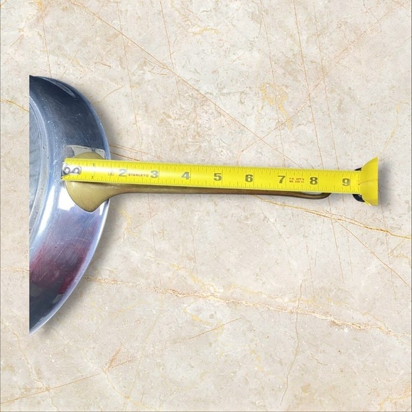 VTG Frying Pan 11” Stainless Steel Brass Handle Heavy - Great! - Picture 15 of 16